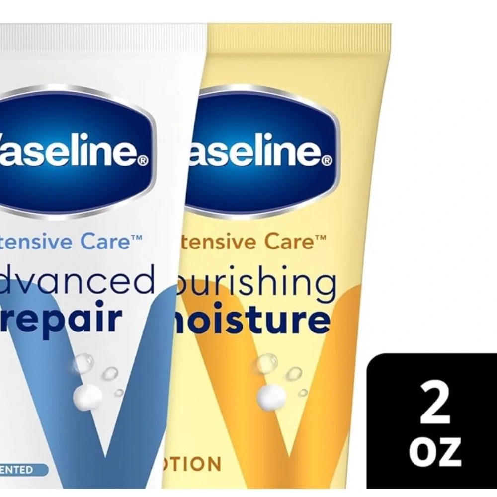 New Vaseline Advanced Repair & Nourishing Moisture Lotion Set Blue & Yellow 2oz